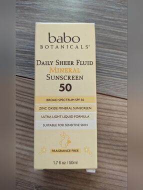Babo Botanicals Daily Sheer Fluid Mineral Sunscreen SPF 50 1.7 fl oz
